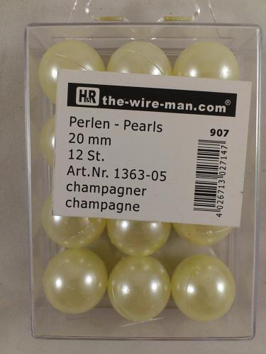 Perles champagne 20 mm. 12 p.